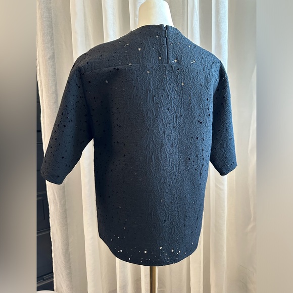 3.1 Phillip Lim top black with jeweled collar and floral pattern 6 - Picture 3 of 12